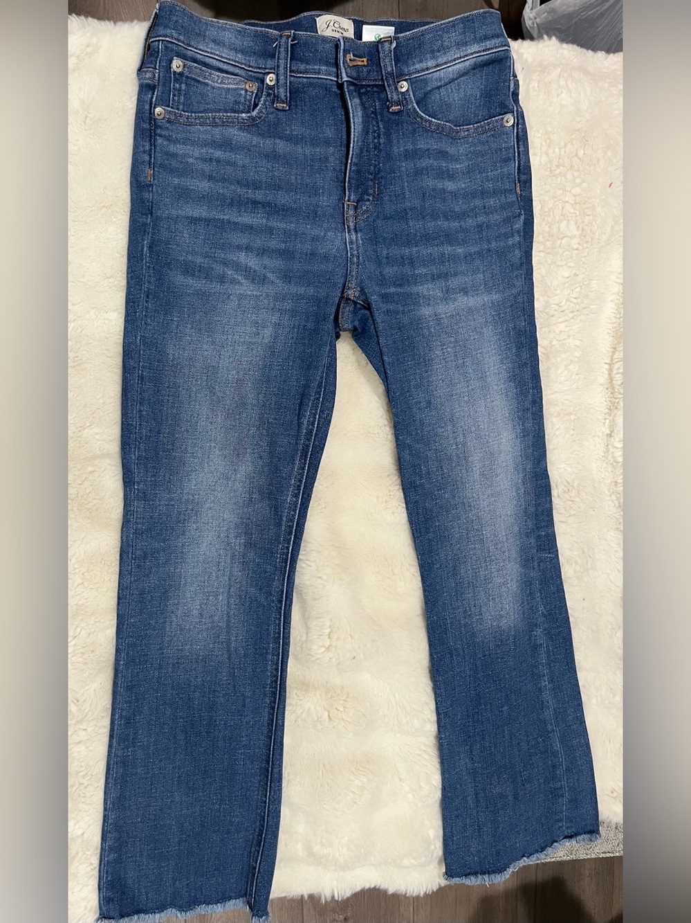 J. Crew Women's Straight-Leg Dark Blue Denim Jeans